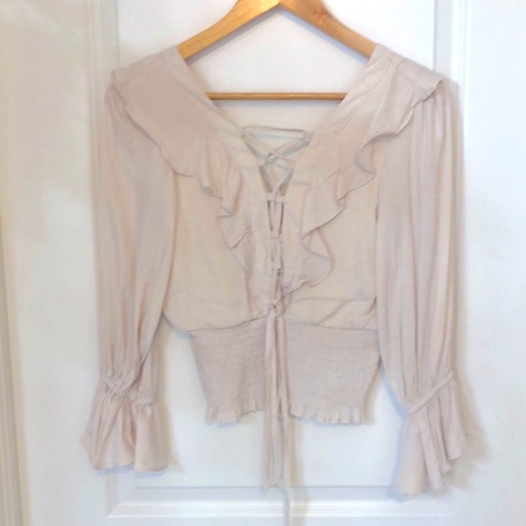 Off white boho ruffle blouse - Picture 2 of 5